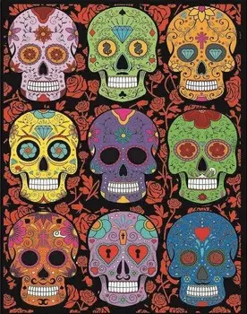 Бархатная раскраска, черепа Painting Velvet