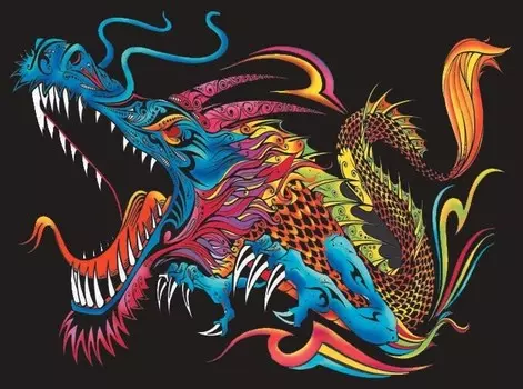 Бархатная раскраска, дракон Painting Velvet