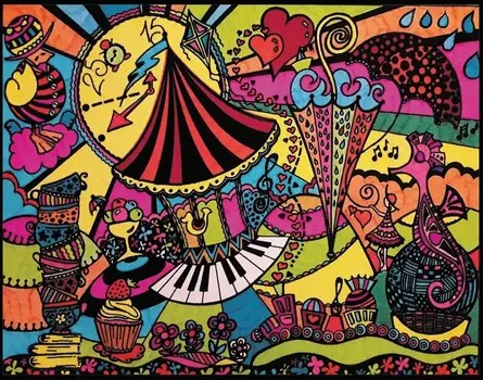 Бархатная раскраска Карусель Painting Velvet