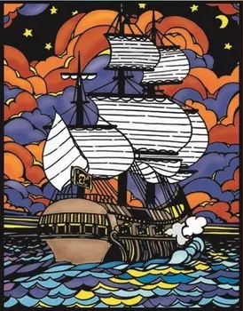 Бархатная раскраска, парусник Painting Velvet