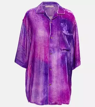 Бархатная рубашка ACNE STUDIOS, фиолетовый