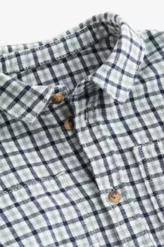 Бархатная рубашка из хлопка H&M, синий