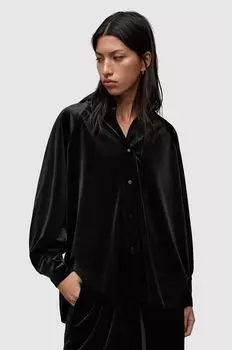 Бархатная рубашка Oana AllSaints, черный