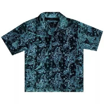 Бархатная рубашка с блестками Amiri Paisley, цвет Синий