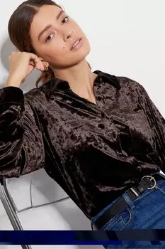 Бархатная рубашка Вида Monsoon, коричневый