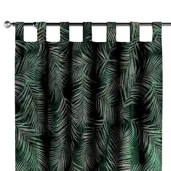 Бархатная штора BEAUTEX, плотная штора с рюшами, бархатный непрозрачный U-образный пояс, 140 x 245 см, цвет на выбор (бензиновый) Dekoria, зеленый