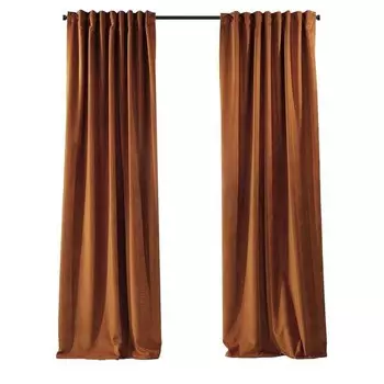 Бархатная штора Puude Home Design 140245, 25x1x140 см, оранжевый