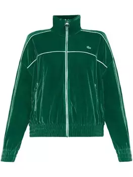 Бархатная спортивная куртка Lacoste на молнии, зеленый