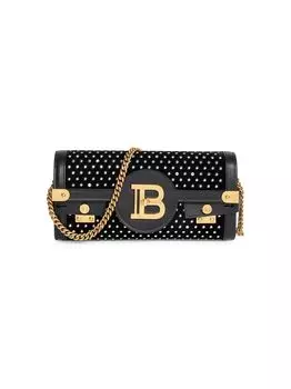 Бархатная сумка B-Buzz 23, украшенная кристаллами Balmain