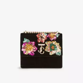 Бархатная сумка через плечо Avenue Quad Jimmy Choo, черный