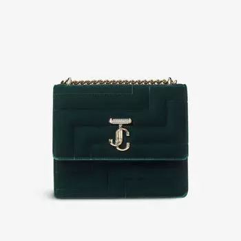 Бархатная сумка на плечо Avenue Quad Jimmy Choo, зеленый