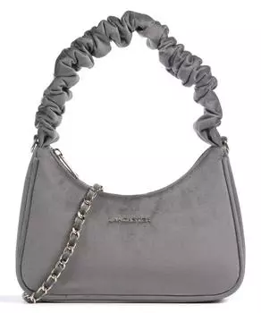 Бархатная сумка на плечо шушу из полиэстера Lancaster, серый