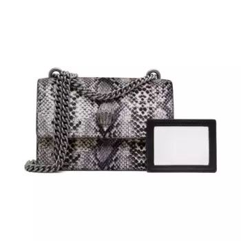 Бархатная сумка на плечо sm Shoreditch Kurt Geiger, серый