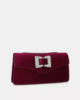 Бархатная сумка с бантом из стразов Menbur, фиолетовый