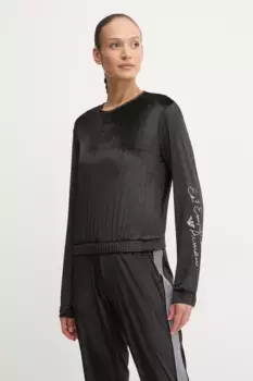 Бархатная толстовка EA7 Emporio Armani, черный