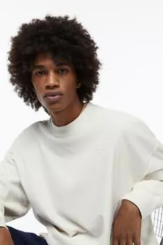 Бархатная толстовка оверсайз H&amp;M, сливочный