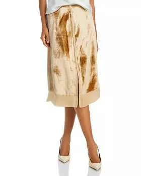 Бархатная юбка 3.1 Phillip Lim, коричневый/бежевый