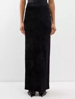 Бархатная юбка макси Balenciaga, черный