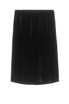 Бархатная юбка миди Arket, черный
