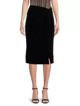 Бархатная юбка-миди Karl Lagerfeld Paris с молнией сзади twist, черный