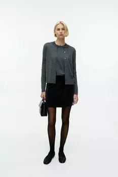 Бархатная юбка с запахом H&M, черный