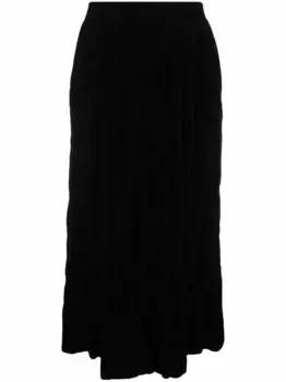 Бархатная юбка с завышенной талией Uma Wang, черный