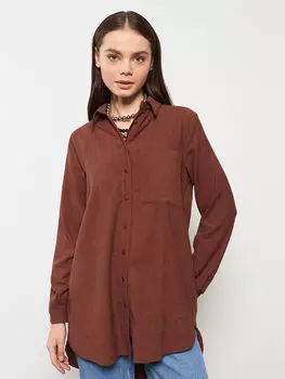 Бархатная Женская туника с прямым воротником и длинными рукавами LCW Modest