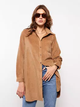 Бархатная Женская туника с прямым воротником и длинными рукавами LCWAIKIKI Classic