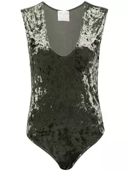 Бархатное боди Forte Forte, зеленый