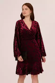 Бархатное короткое платье выжигатель Adrianna Papell, красный