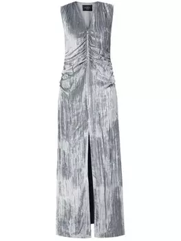 Бархатное макси-платье AMG на молнии A.M.G., серый