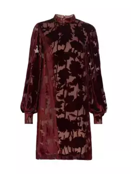 Бархатное мини-платье Elizabeth Burnout Lela Rose, алый