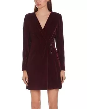 Бархатное мини-платье с искусственным запахом The Kooples, цвет Red
