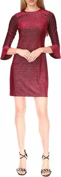 Бархатное мини-платье с воланами MICHAEL Michael Kors, цвет Dark Ruby