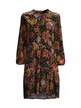 Бархатное многоуровневое платье Jasmoon Flore Johnny Was, мультиколор