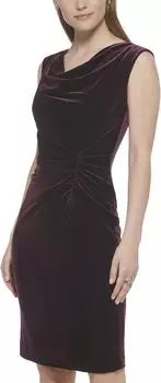 Бархатное облегающее платье с воротником-хомутом Vince Camuto, цвет Auburn