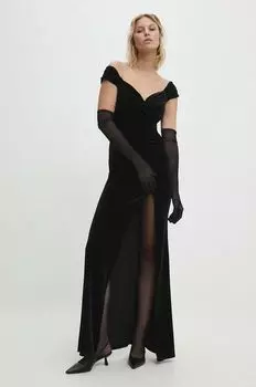 Бархатное платье Answear Lab, черный