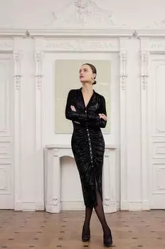 Бархатное платье Answear Lab, черный