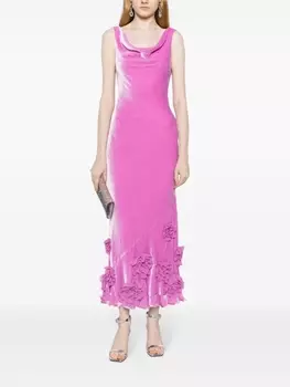 Бархатное платье Asher без рукавов Saloni, розовый