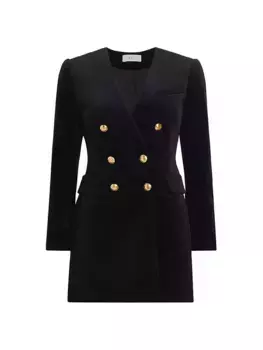 Бархатное платье-блейзер Челси A.L.C., черный