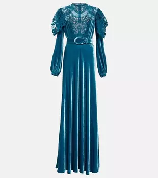 Бархатное платье COSTARELLOS, синий