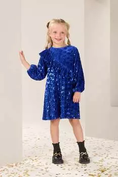 Бархатное платье Elsie с пайетками и рюшами Angel & Rocket, синий