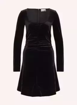 Бархатное платье Ganni, черный