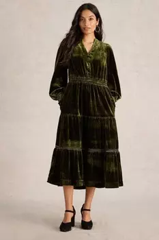 Бархатное платье Harley White Stuff, зеленый