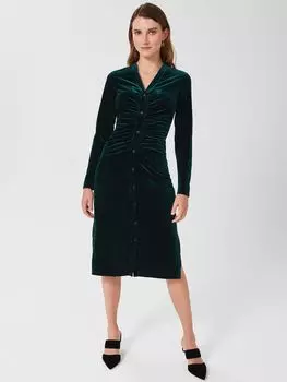 Бархатное платье Hobbs Hatty, темно-зеленое