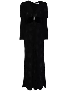 Бархатное платье макси Anastasia с цветочным принтом Rixo, черный