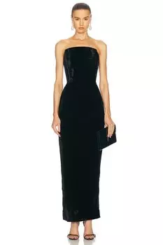 Бархатное платье макси Emery LPA, черный