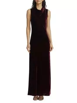 Бархатное платье макси Kura Veronica Beard, цвет Merlot