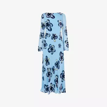 Бархатное платье миди hazy с цветочным принтом Whistles, мультиколор