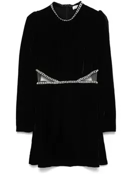 Бархатное платье мини SANDRO, черный